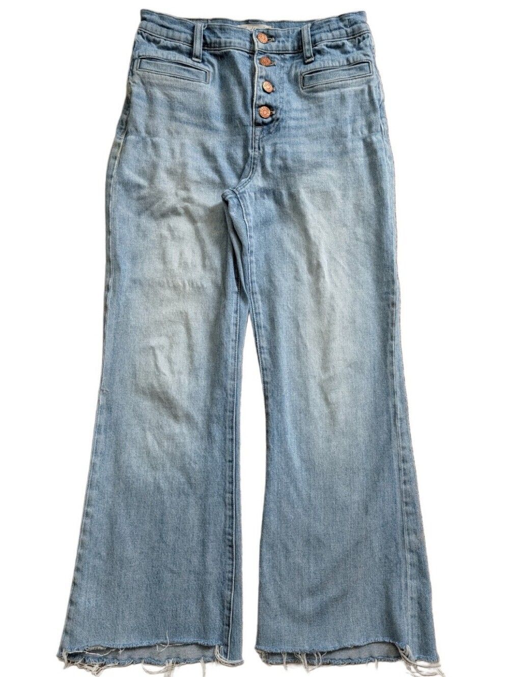 Madewell Womens Light Wash Blue Distressed '70s Flea Market Flare Jeans Size 27